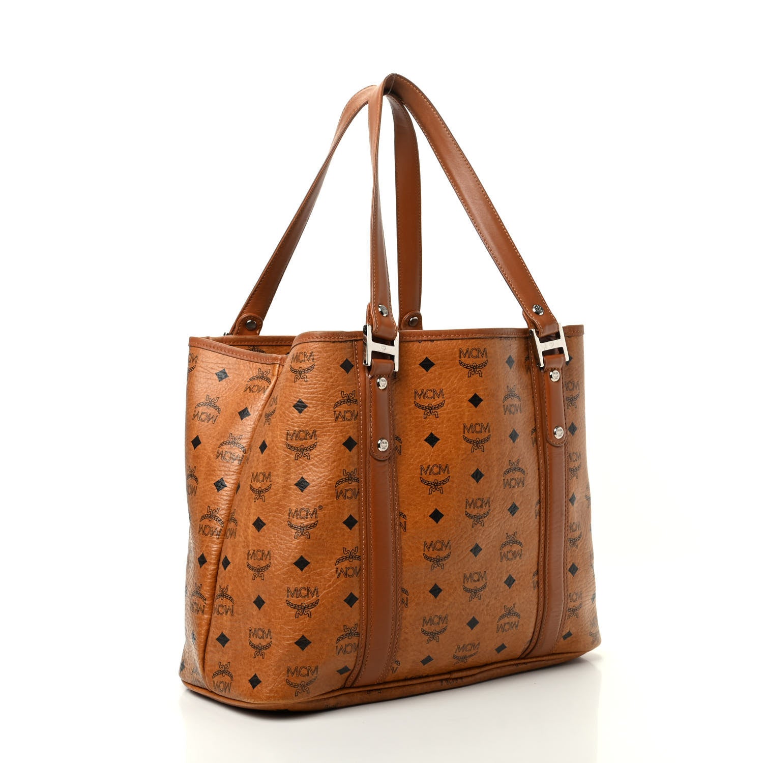 MCM Visetos Shopping Tote Cognac 3 of 10