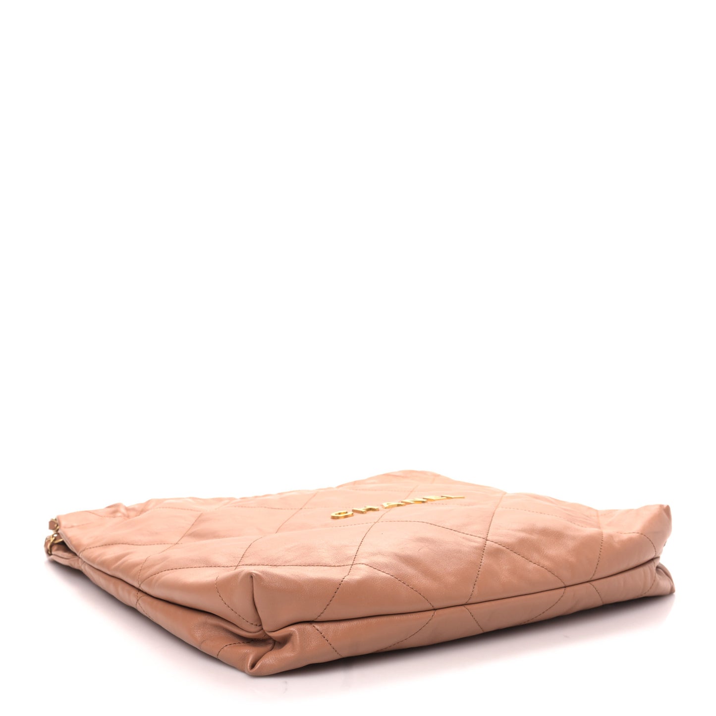 Shiny Calfskin Quilted Chanel 22 Camel