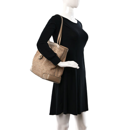 Jimmy Choo Straw Nine2Five East West Tote Barely 2 of 13