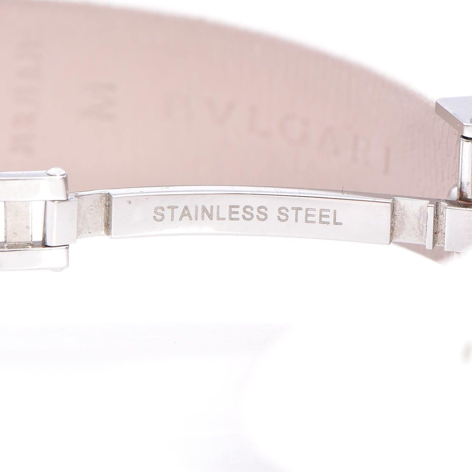 Bulgari BVLGARI Stainless Steel Calfskin Diamond Pink Mother of Pearl 30mm B.Zero1 Three Hearts Quartz Watch 6 of 12