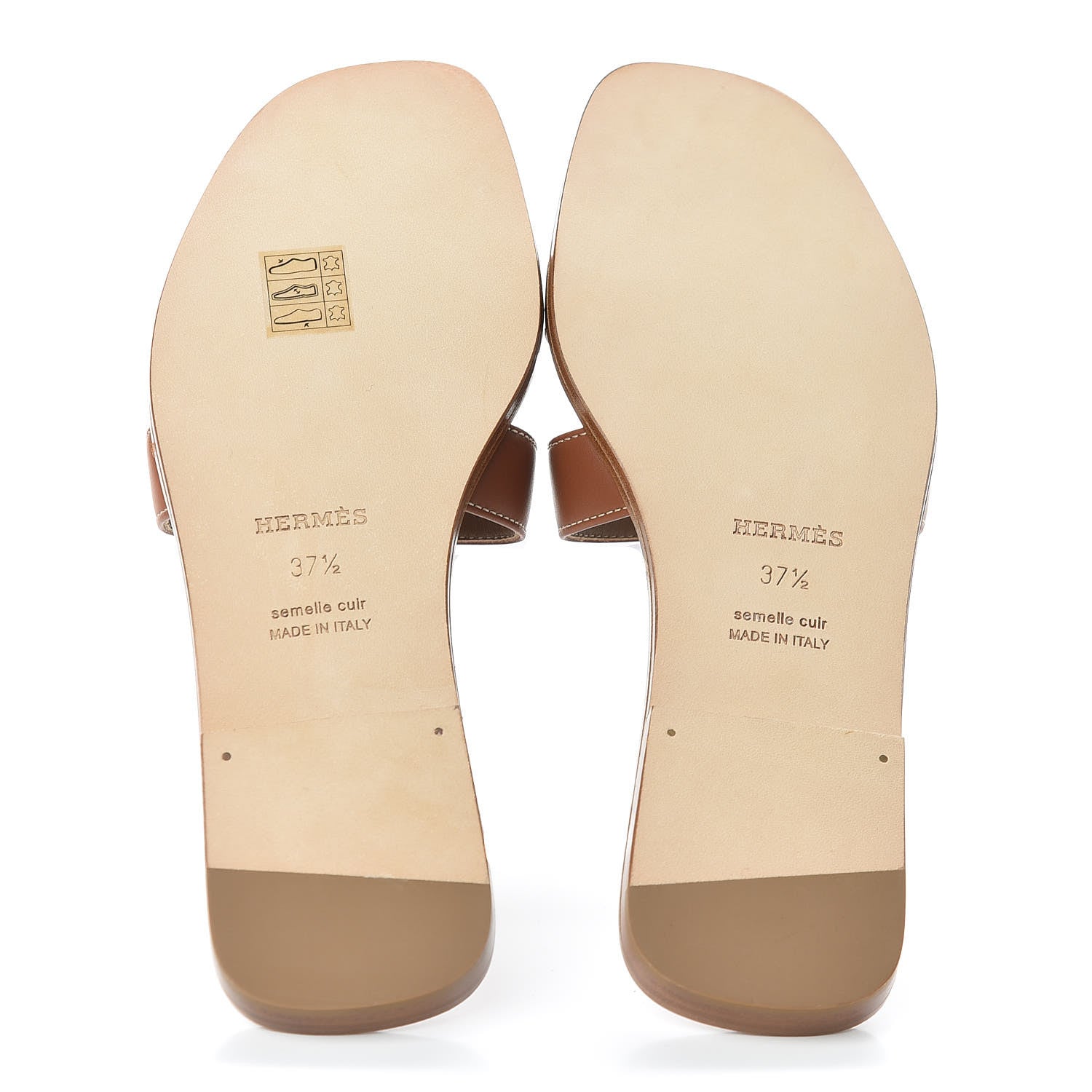 Hermes Box Calfskin Oran Sandals 37.5 Gold 8 of 10