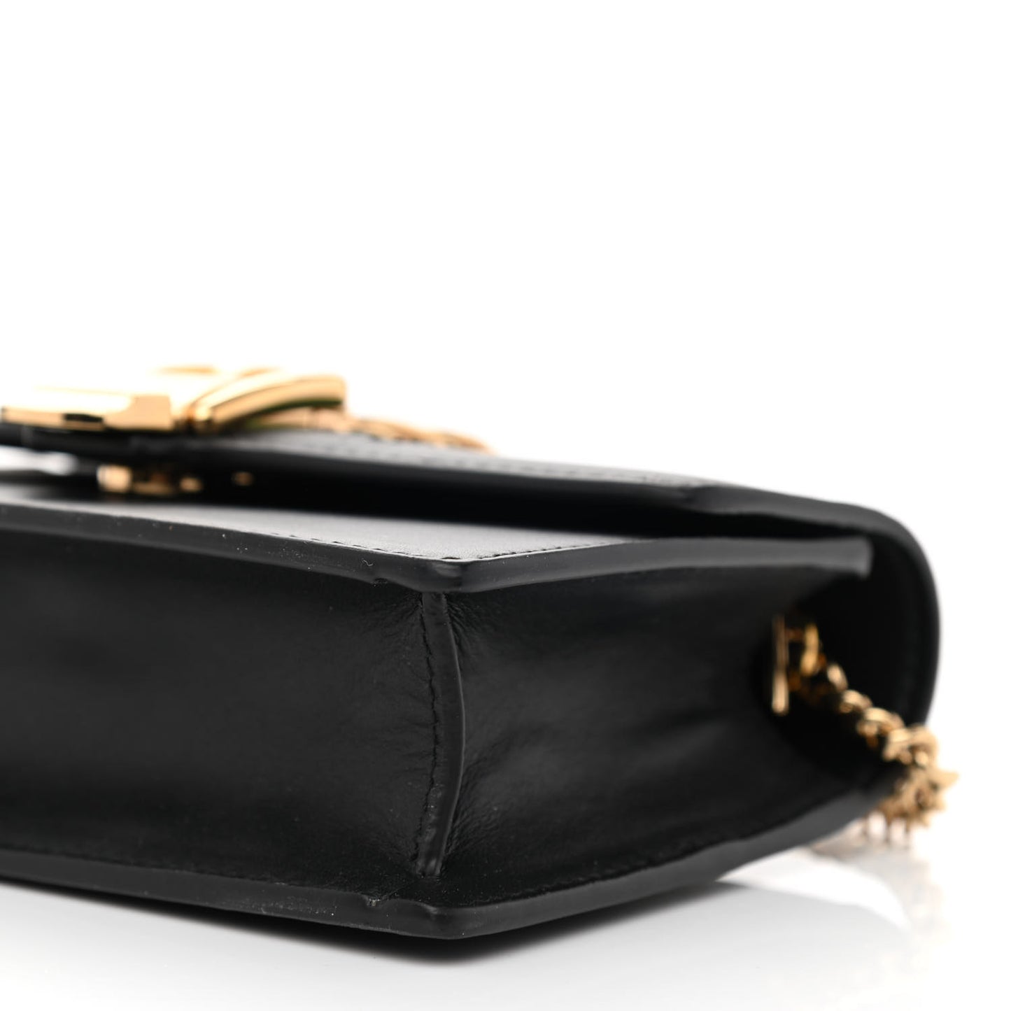 Calfskin Super Mini Sylvie Chain Shoulder Bag Black