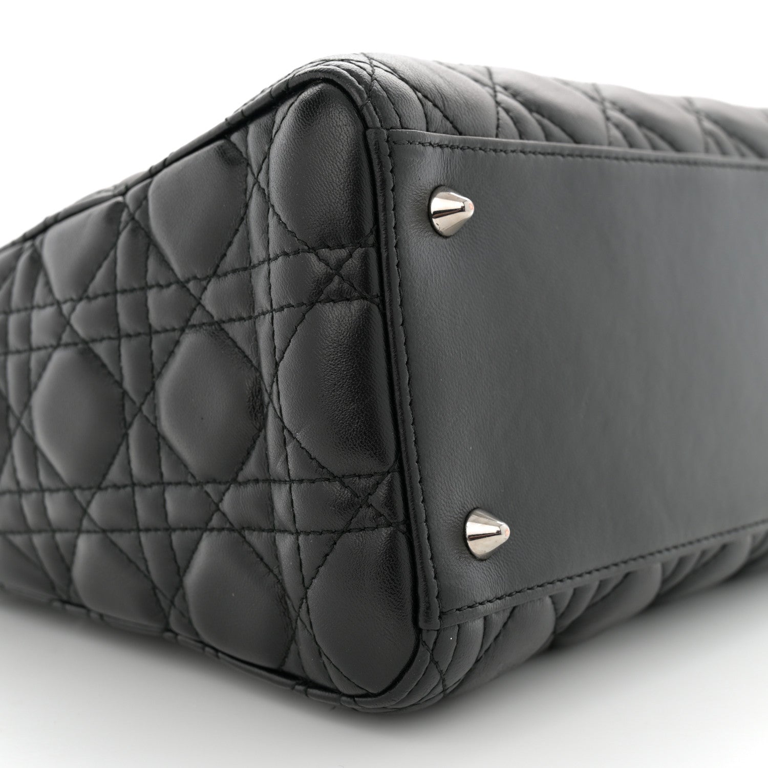 Christian Dior Lambskin Cannage Medium Lady Dior Black 9 of 10