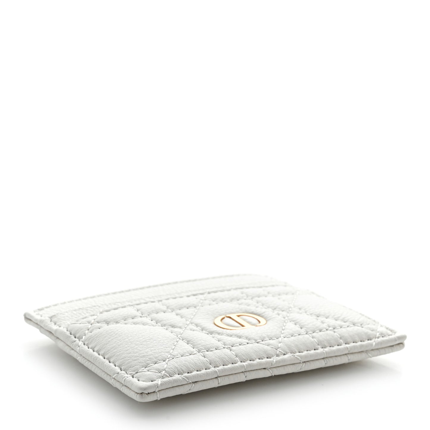 Supple Calfskin Cannage Caro Five-Slot Card Holder Latte