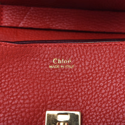 Chloe Grained Lambskin Mini Drew Shoulder Bag Plaid Red 8 of 11