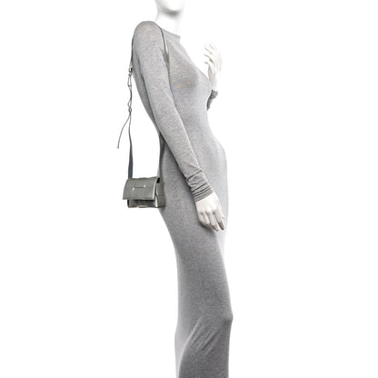 Bottega Veneta Metallic Patent Calfskin Maxi Intrecciato Extra Mini Cassette Crossbody Bag Silver 2 of 10