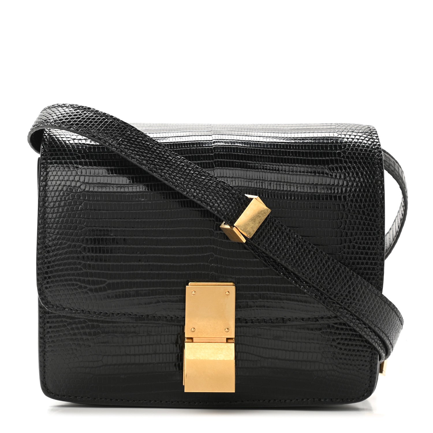 Celine Lizard Small Classic Box Flap Bag Black 1 of 10