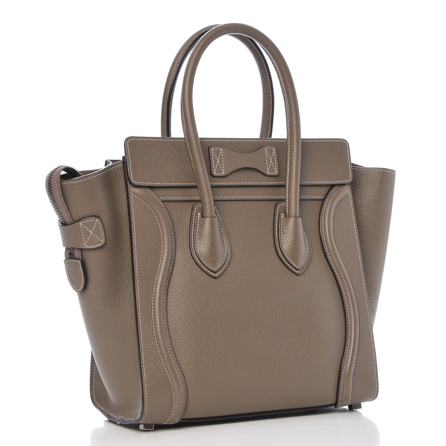 Celine Drummed Calfskin Micro Luggage Souris 3 of 8