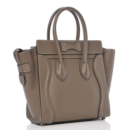 Celine Drummed Calfskin Micro Luggage Souris 3 of 8