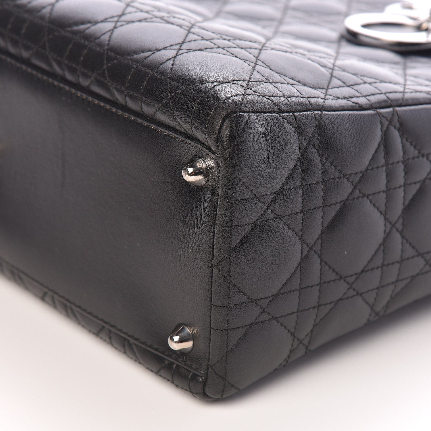 Christian Dior Lambskin Cannage Large Lady Dior Black 9 of 13