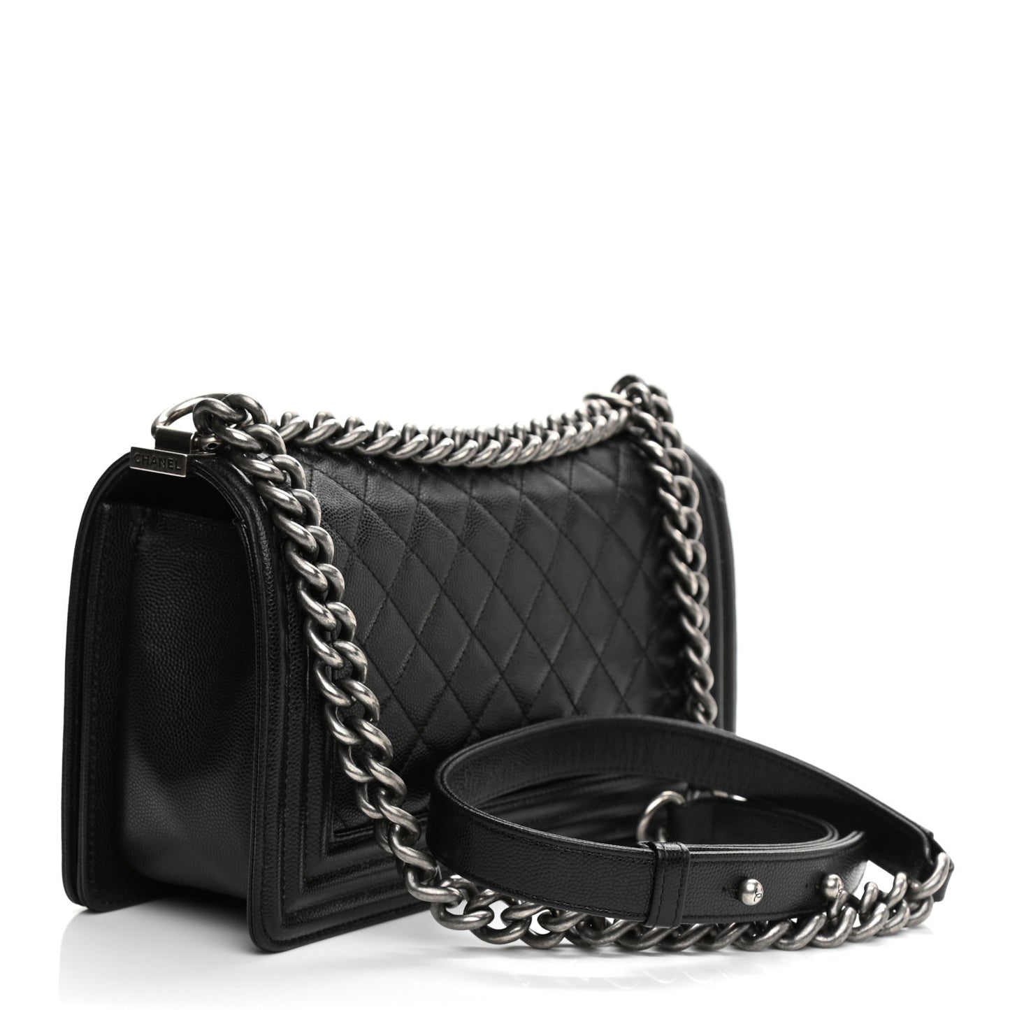 Caviar Quilted Medium Boy Flap Black