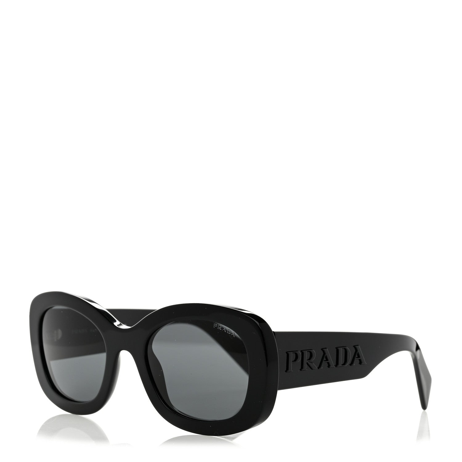 Prada Acetate Oval Sunglasses SPR A13 Black 1 of 7
