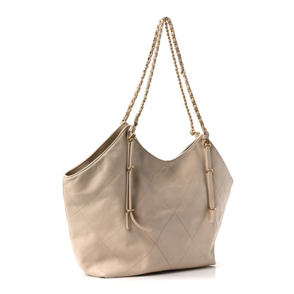 Chanel Calfskin Quilted Small Shopping Bag Beige 4 of 11