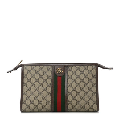 Gucci GG Supreme Monogram Web Toiletry Case Brown 1 of 7