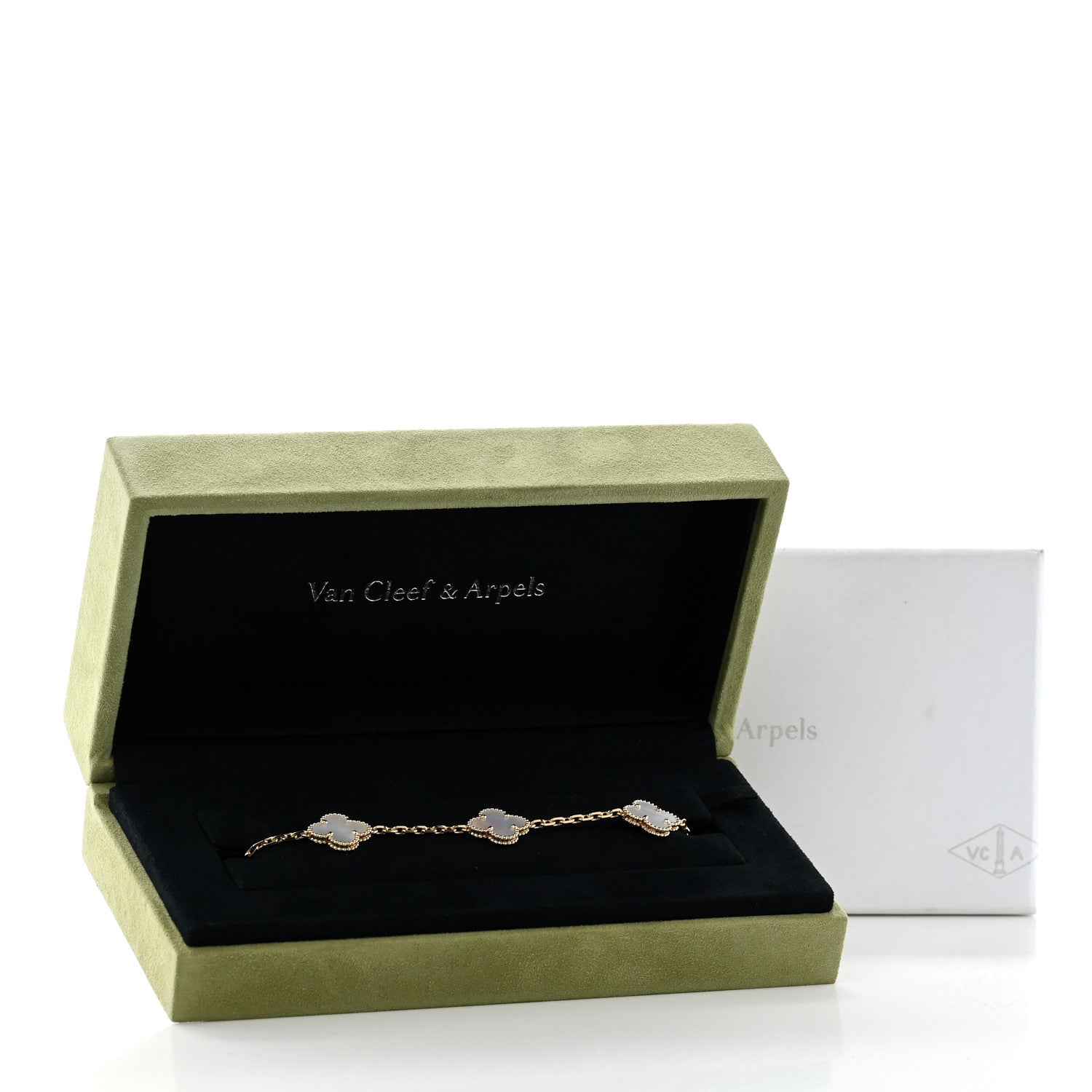 Van Cleef & Arpels 18K Yellow Gold Mother of Pearl 5 Motifs Vintage Alhambra Bracelet 5 of 5