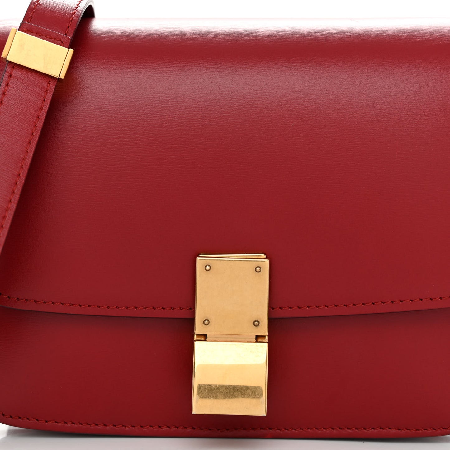 Smooth Calfskin Small Classic Box Flap Bag Red