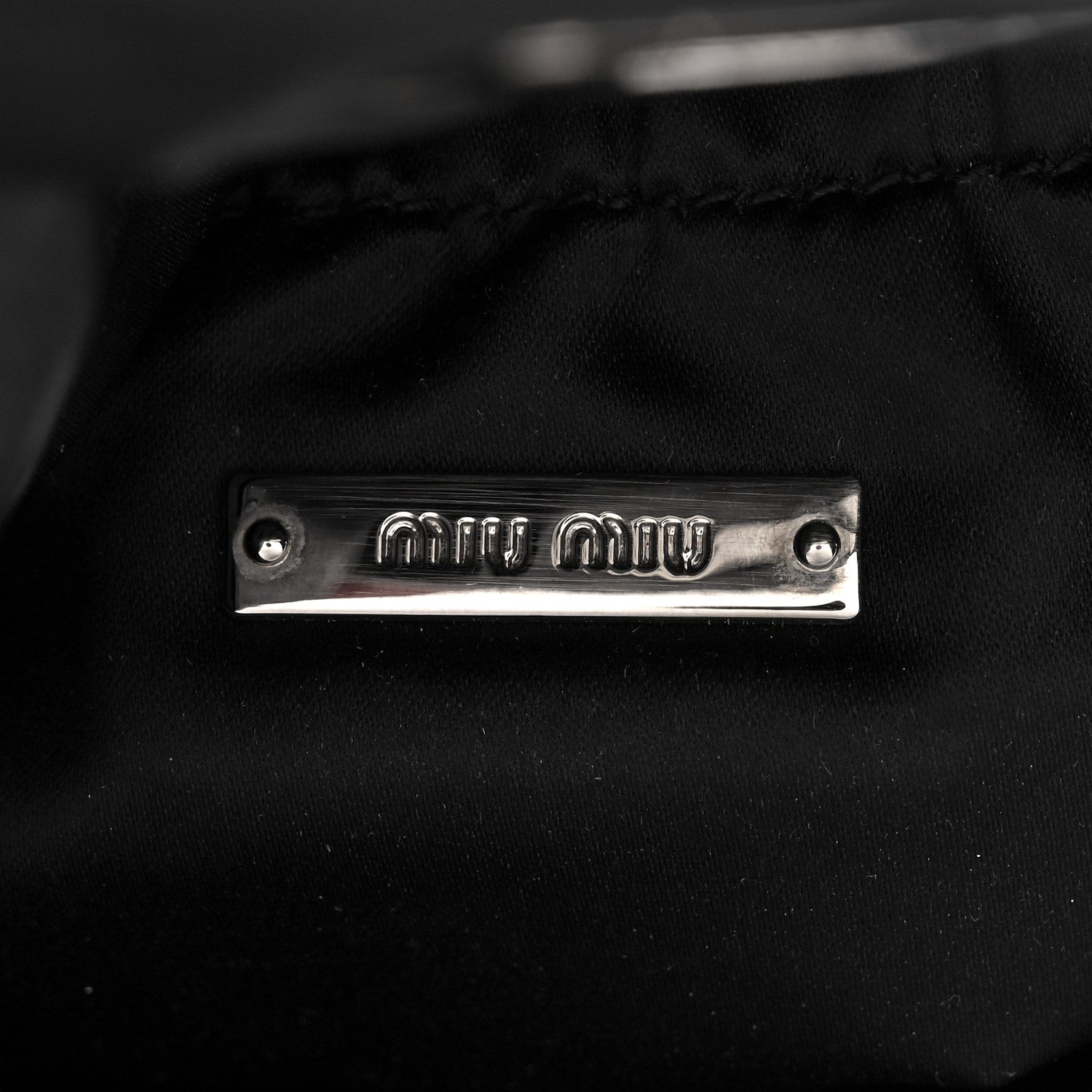Miu Miu Nappa Quilted Crystal Studded Flap Clutch Black 5 of 11