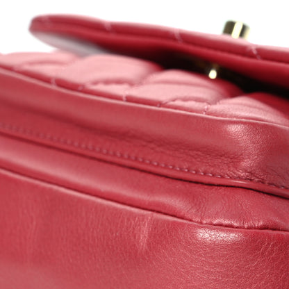 Chanel Metallic Calfskin Quilted Top Handle Flap Dark Pink 10 of 13