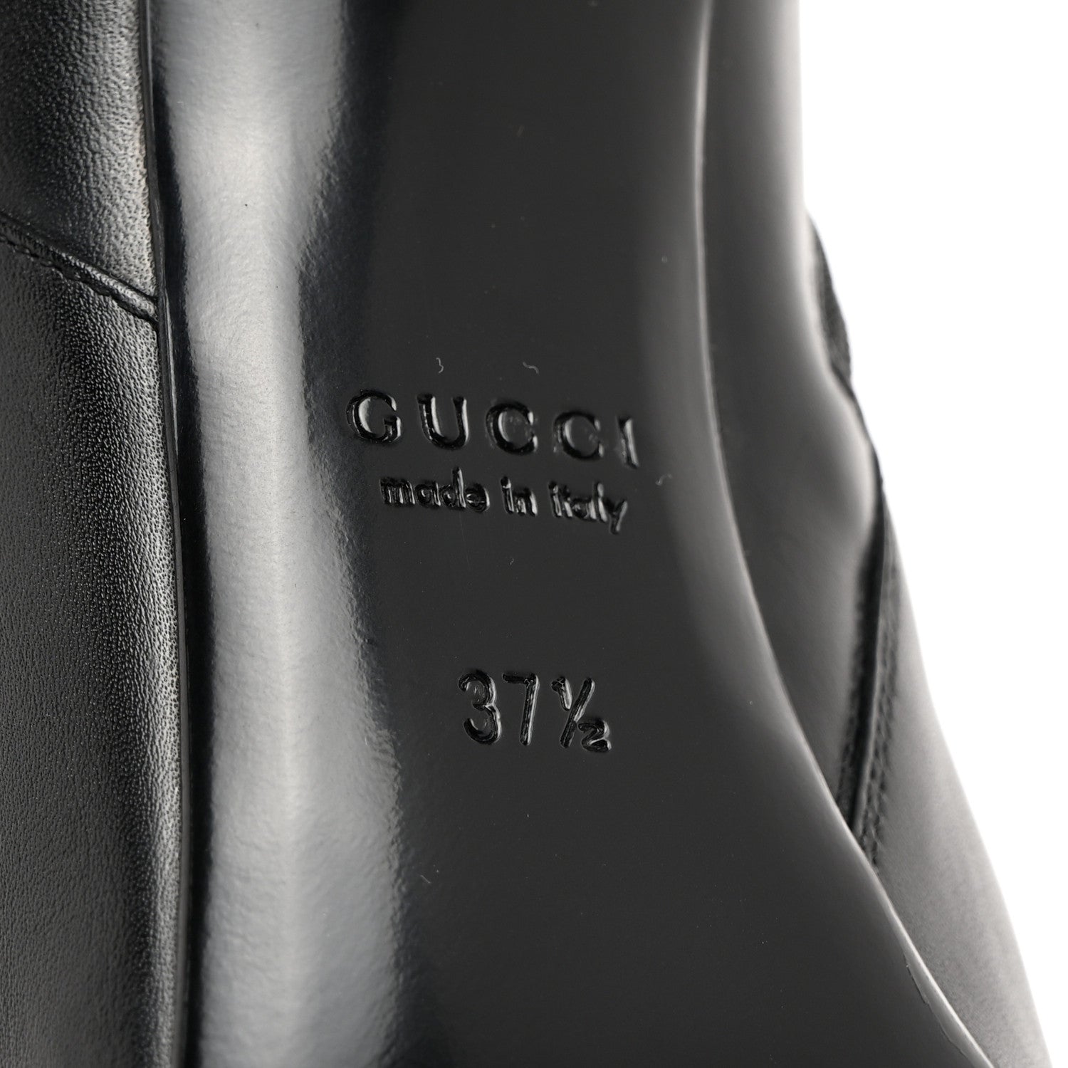 Gucci Calfskin Signoria Ankle Boots 37.5 Black 8 of 9