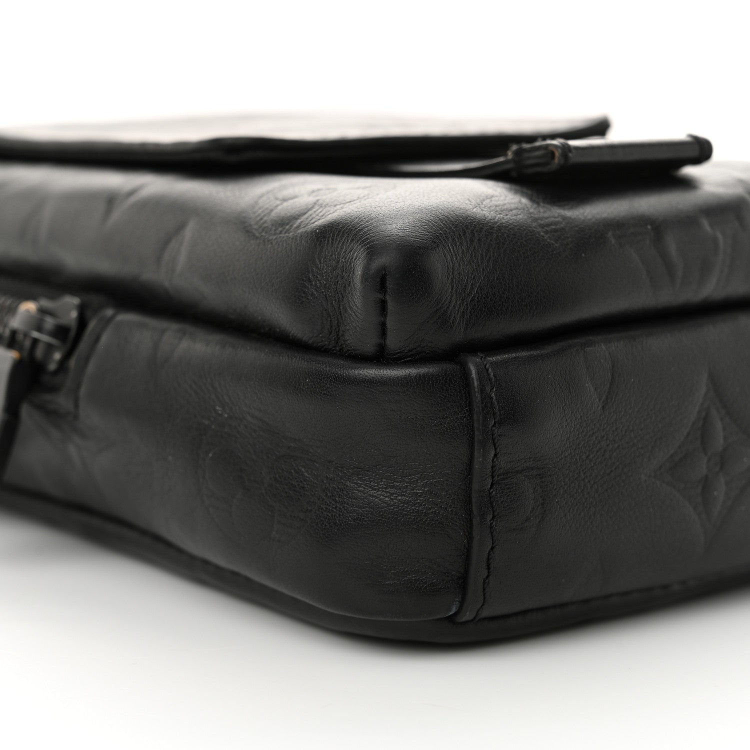 Louis Vuitton Calfskin Monogram Shadow Double Phone Pouch NM Black 9 of 11
