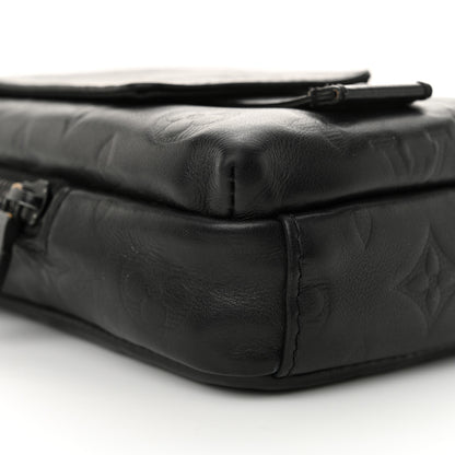 Louis Vuitton Calfskin Monogram Shadow Double Phone Pouch NM Black 9 of 11