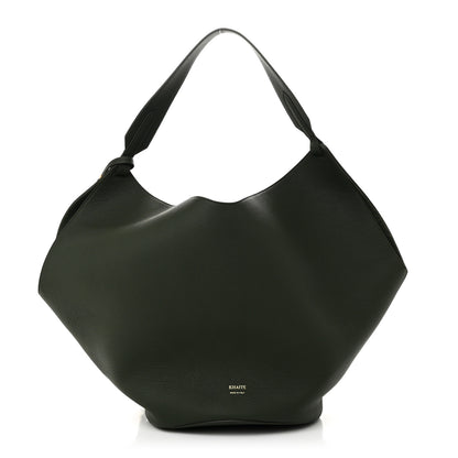 Khaite Pebbled Sport Calfskin Medium Lotus Tote Bottle Green 1 of 10