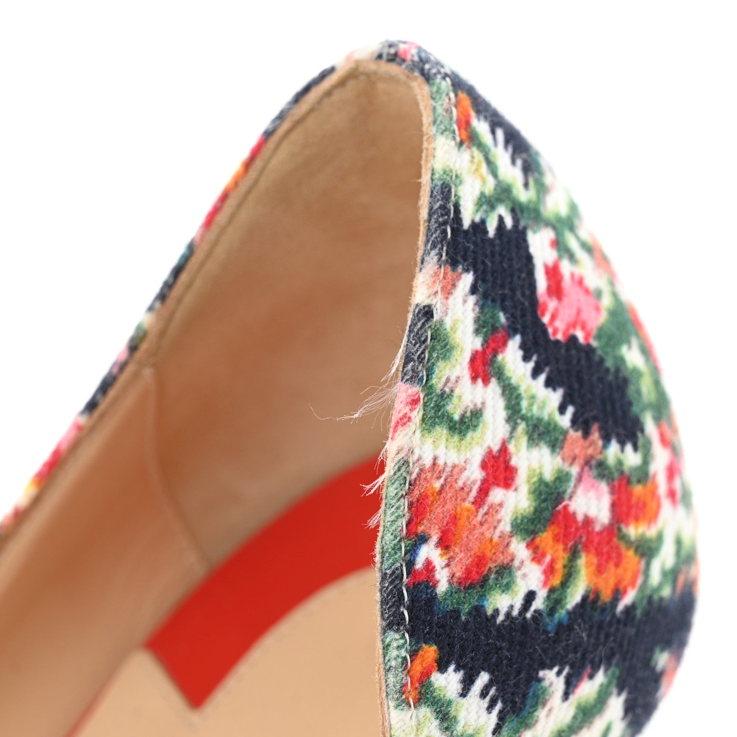 Christian Louboutin Denim Floral Iriza 100 Pumps 39.5 Multi Bisou 9 of 9