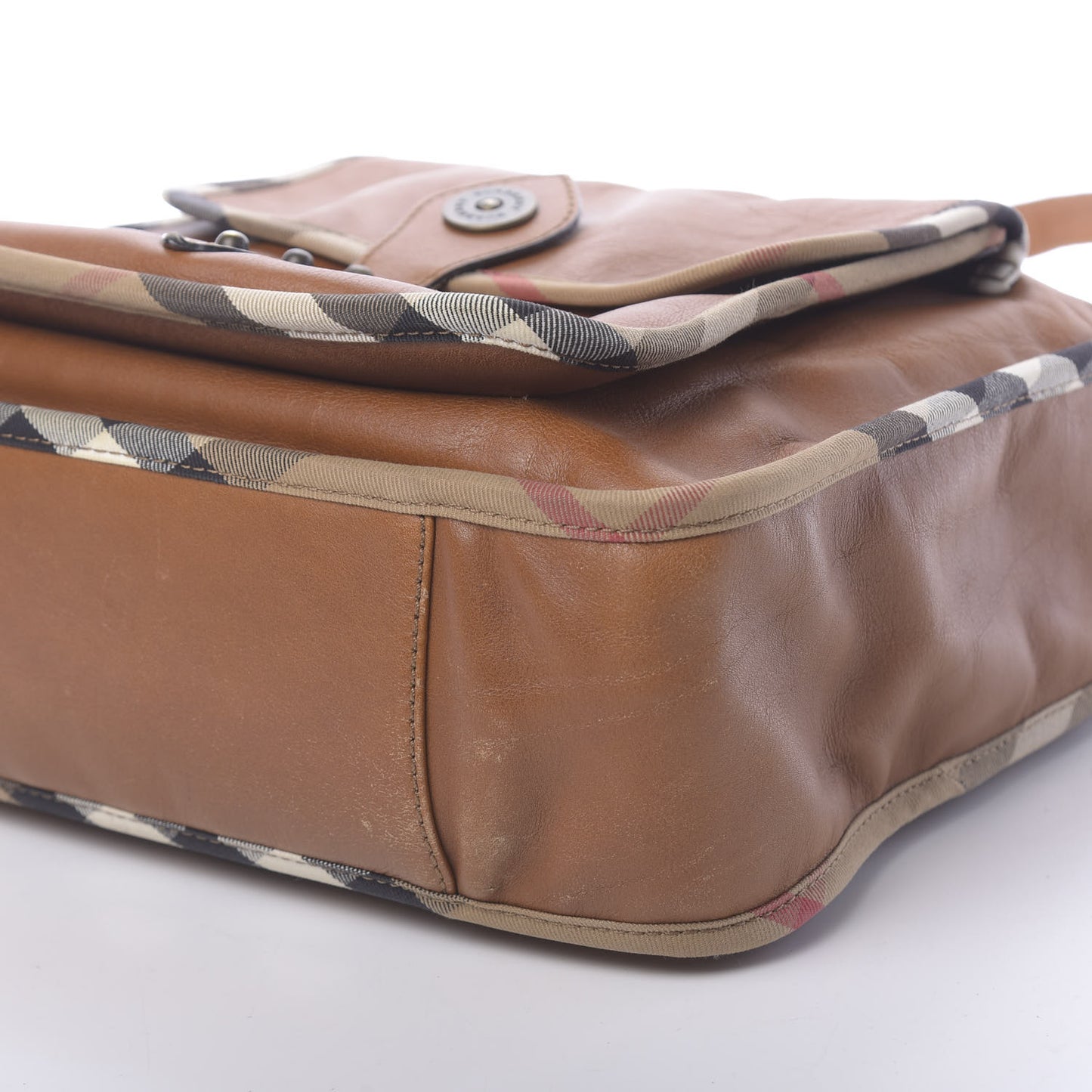 Calfskin Nova Check Shoulder Bag Tan