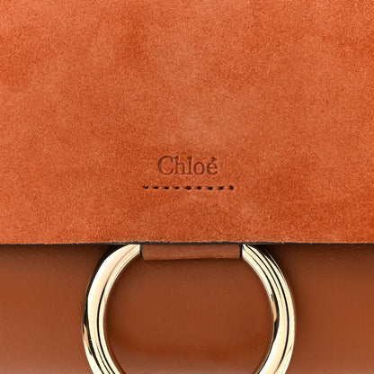 Chloe Suede Calfskin Small Faye Shoulder Bag Tobacco 7 of 10