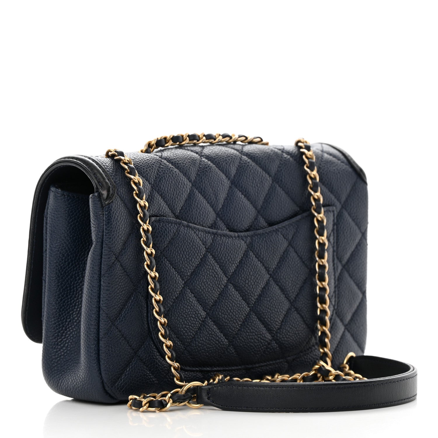 Chanel Caviar Quilted Small CC Filigree Flap Navy Black 3 of 12