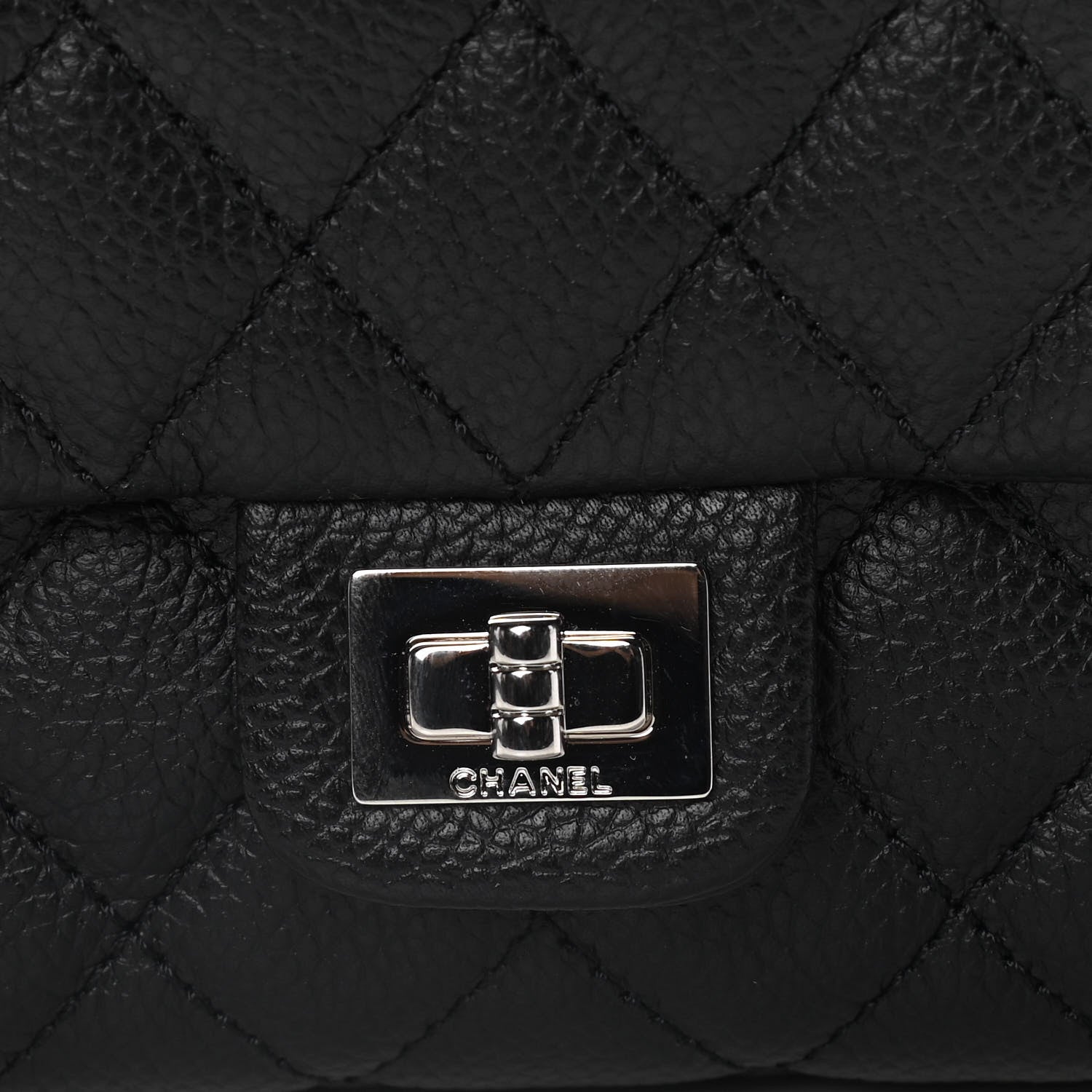 Chanel Grained Calfskin Quilted 2.55 Reissue Flap Belt Bag Clutch Black 8 of 10