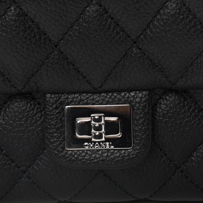 Chanel Grained Calfskin Quilted 2.55 Reissue Flap Belt Bag Clutch Black 8 of 10