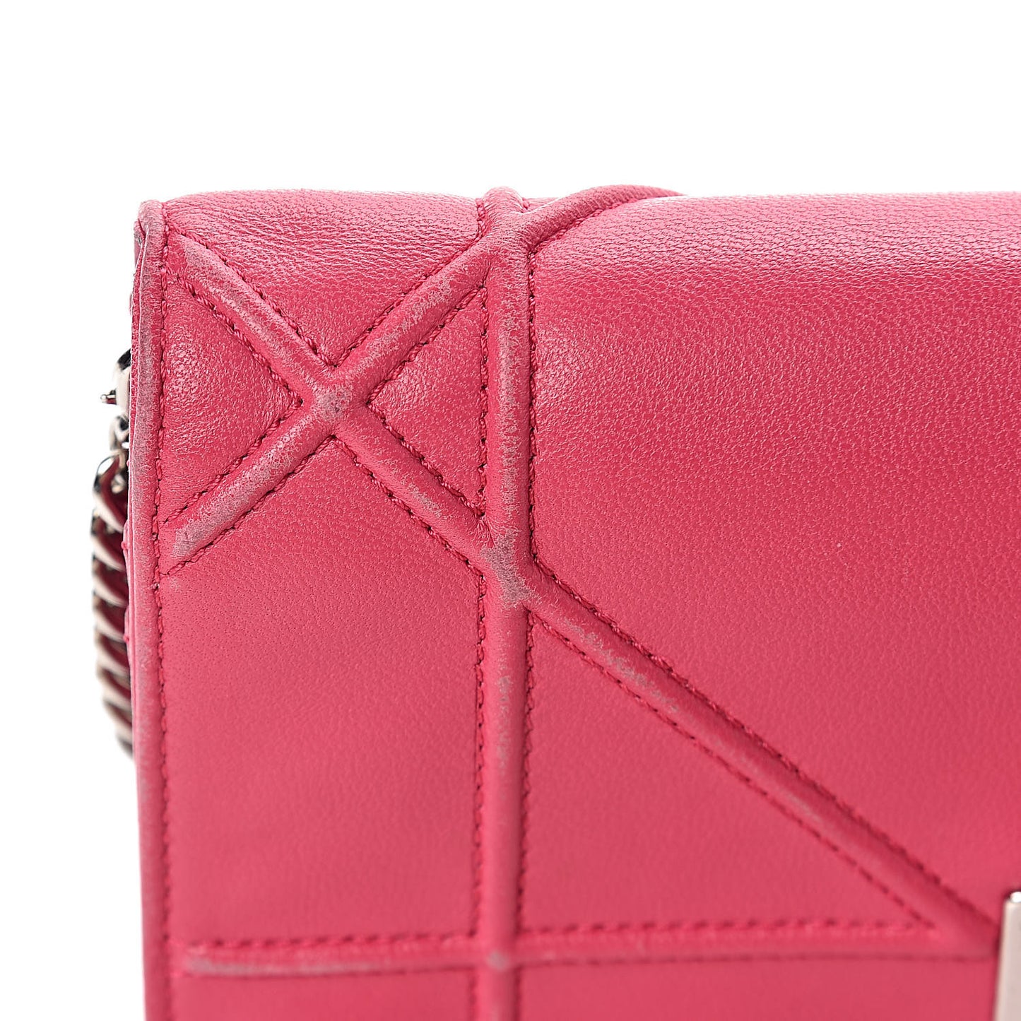 Lambskin Diorama Croisiere Chain Wallet Fuchsia