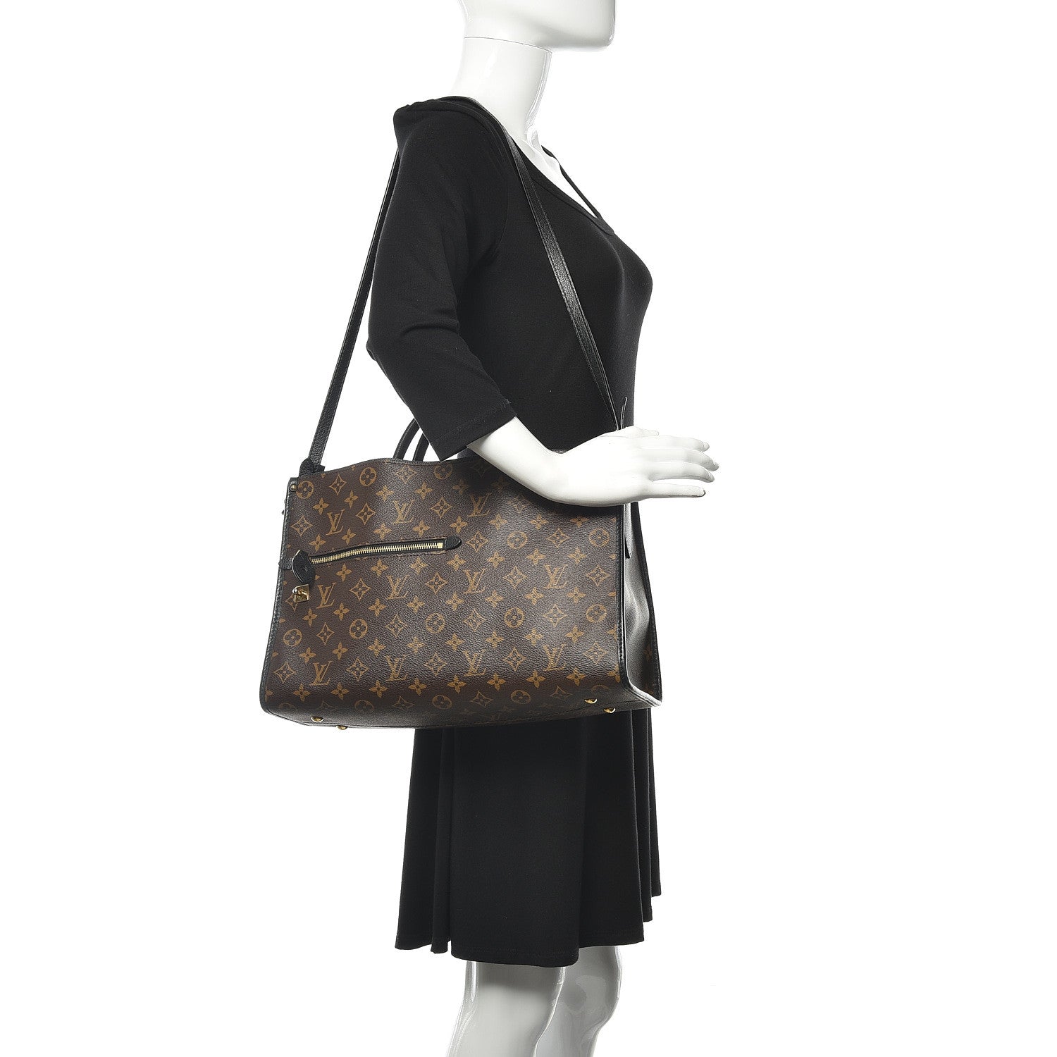 Louis Vuitton Monogram Popincourt MM Black 2 of 9