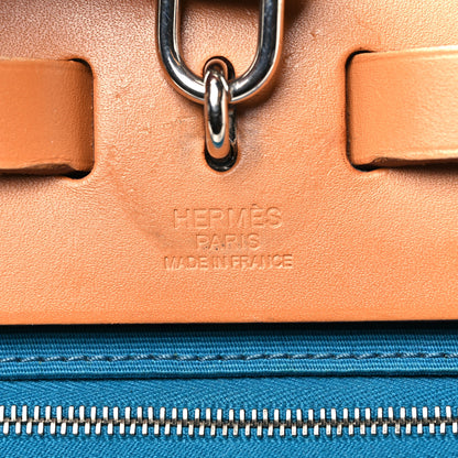 Hermes Toile Officier Vache Hunter Herbag Zip PM 31 Bleu Izmir Fauve 6 of 10