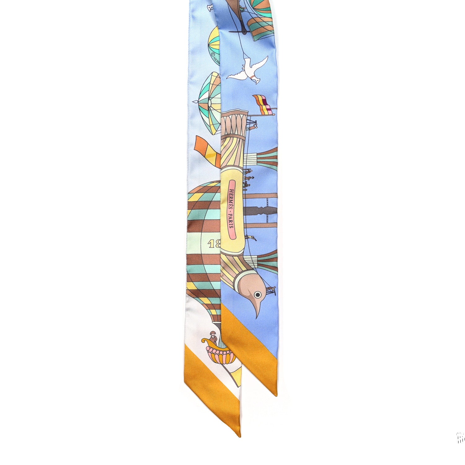 Hermes Silk Les Folies Du Ciel Twilly Bleu Lavande Soleil 2 of 4