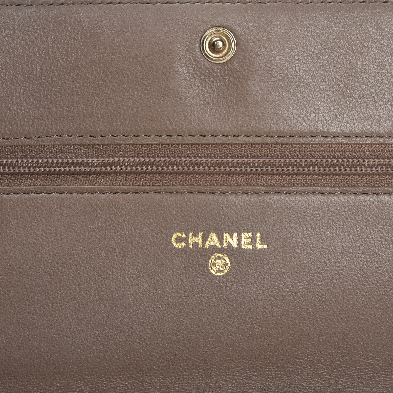 Chanel Lambskin Camellia Embossed Wallet on Chain WOC Beige 6 of 10