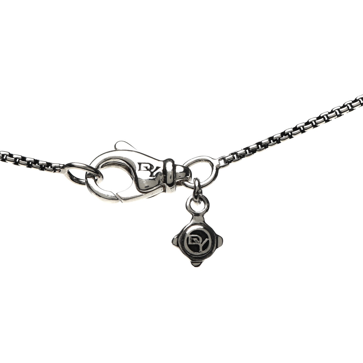 David Yurman Sterling Silver Diamond 9mm Petite Pave Pendant Necklace 4 of 5