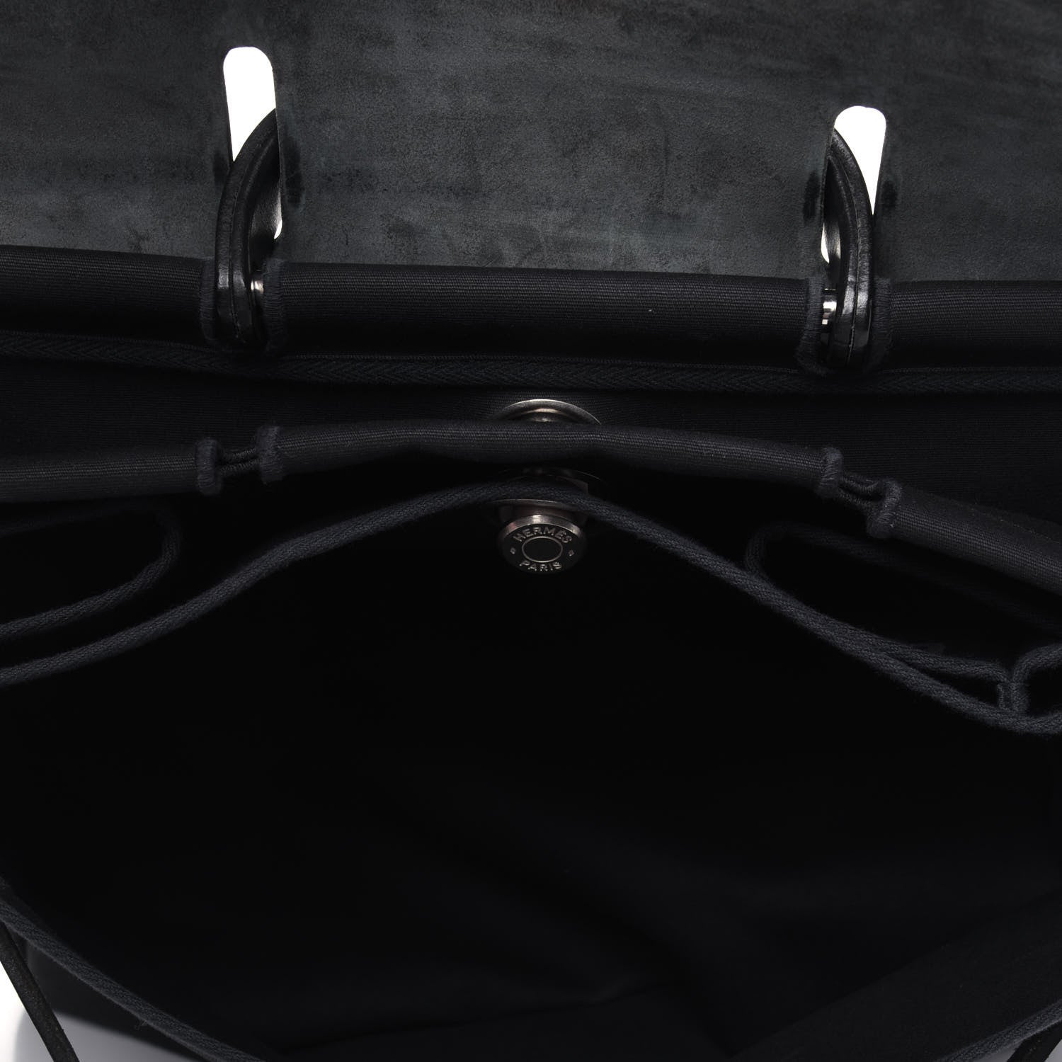 Hermes Toile Vache Calfskin Herbag 40 GM Black 5 of 30