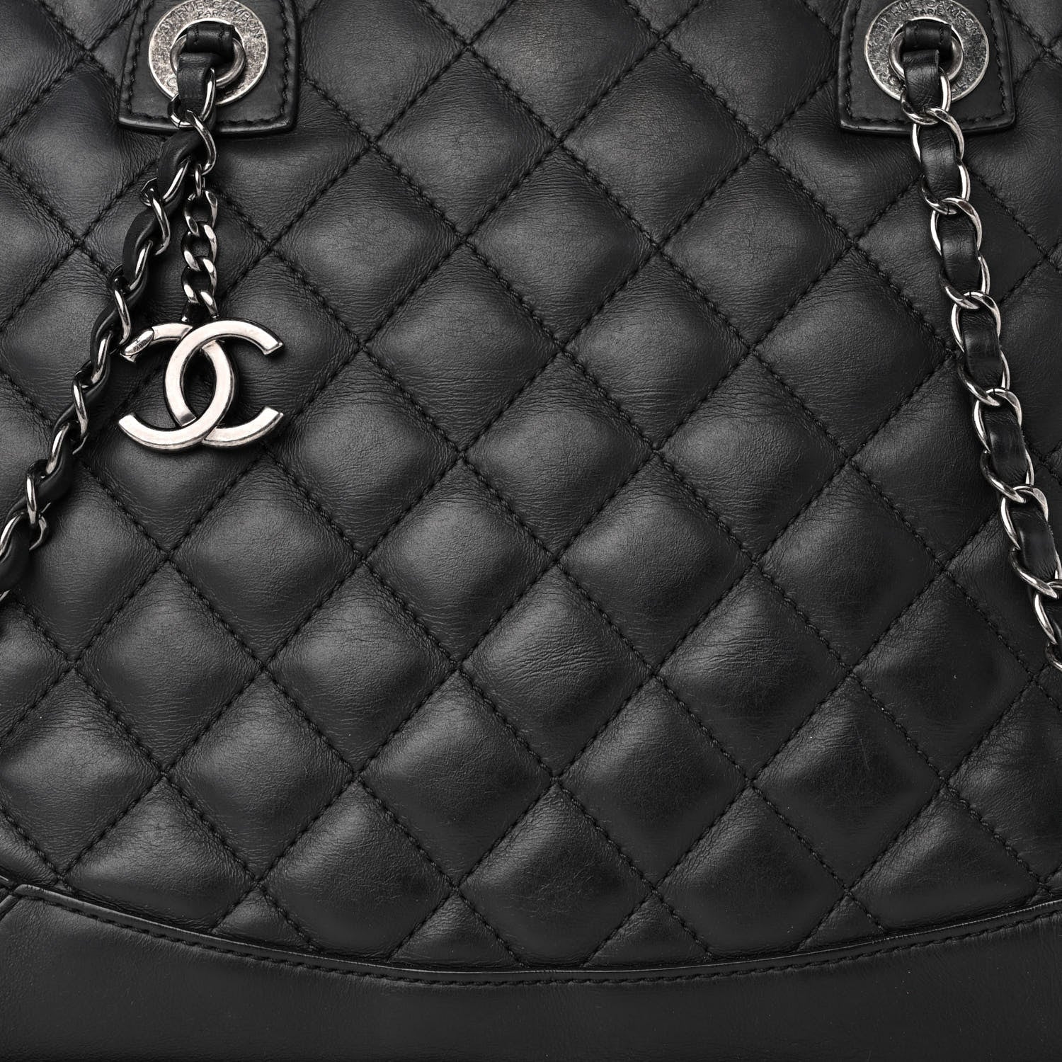Chanel Calfskin Quilted Small Easy Shopping Tote Black 8 of 10