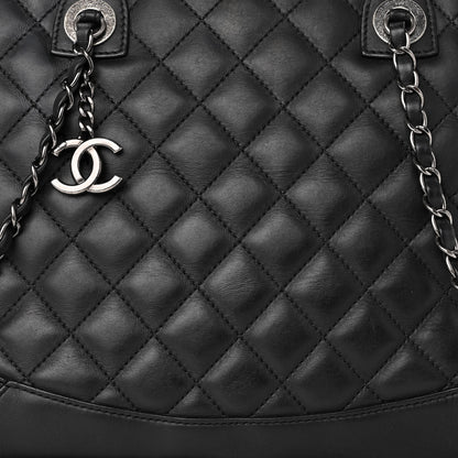 Chanel Calfskin Quilted Small Easy Shopping Tote Black 8 of 10