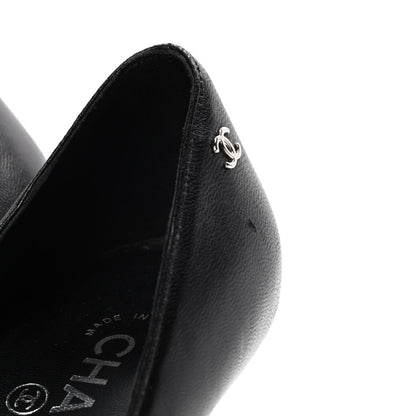 Chanel Lambskin Satin Cap Toe Pumps 37 Black 4 of 10