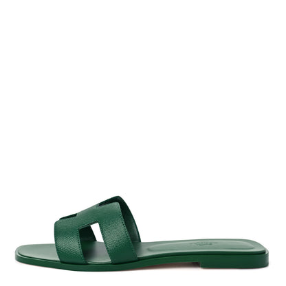 Hermes Epsom Oran Sandals 40 Vert Cactus 1 of 8