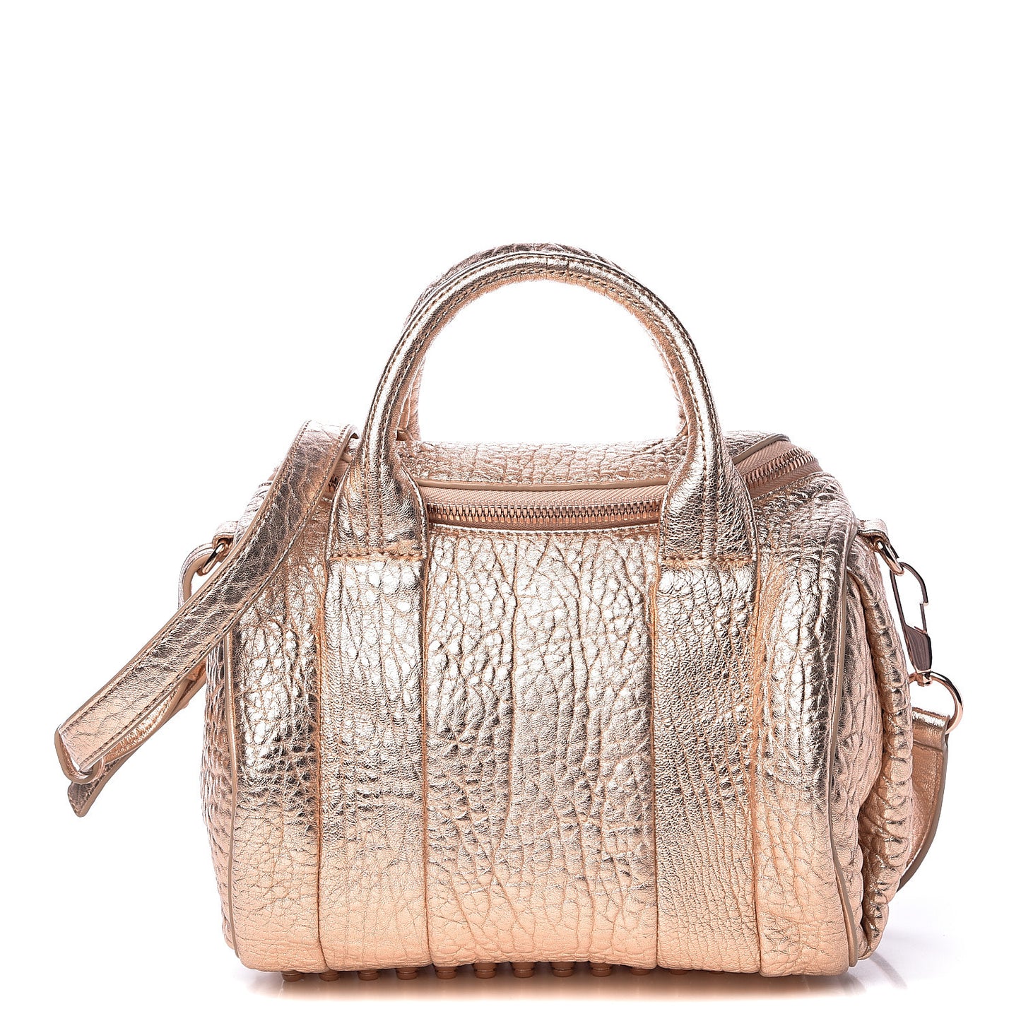 Metallic Pebbled Lambskin Rockie Rose Gold Hardware