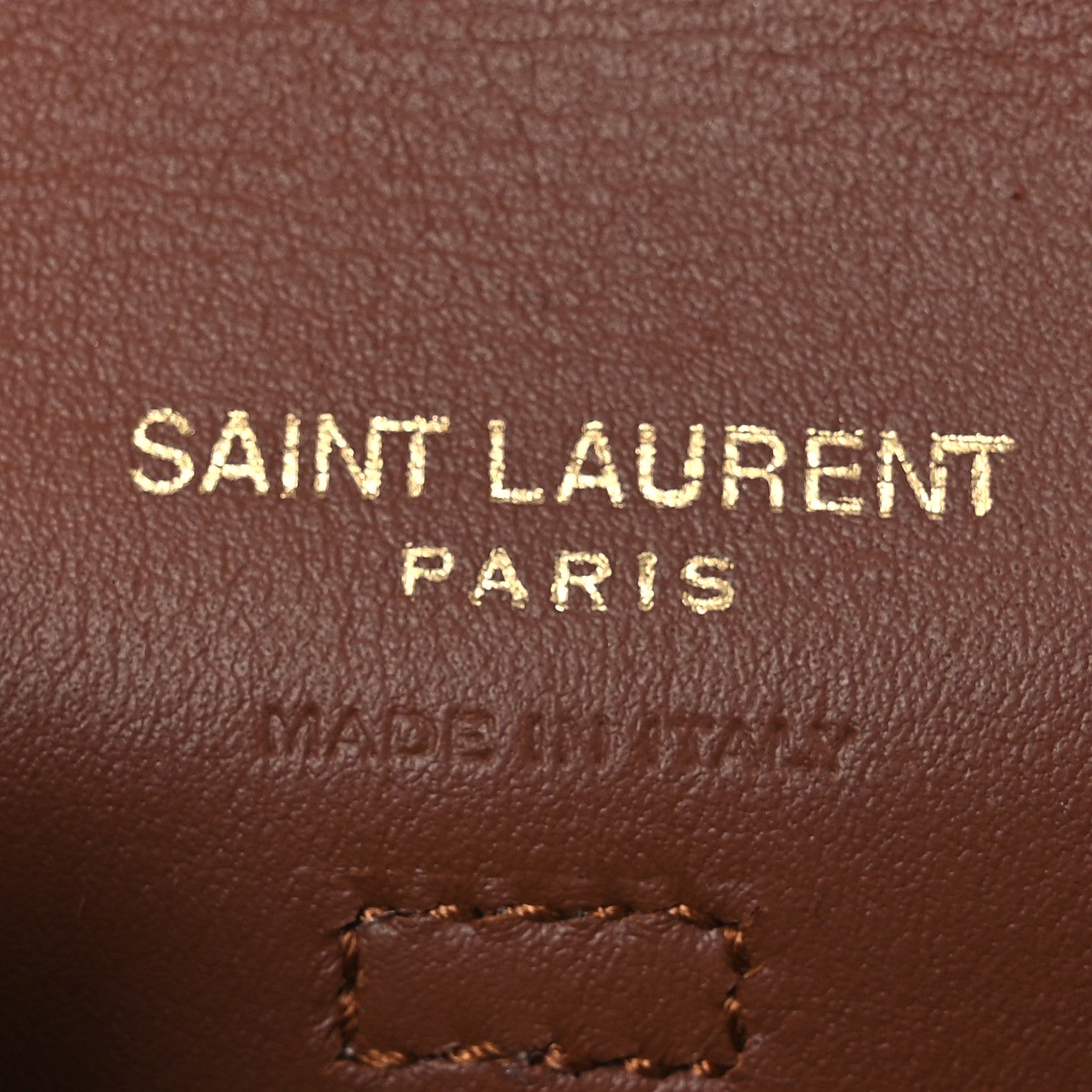 Saint Laurent Calfskin Kaia Airpods Micro Bag Vintage Brown Gold 6 of 14