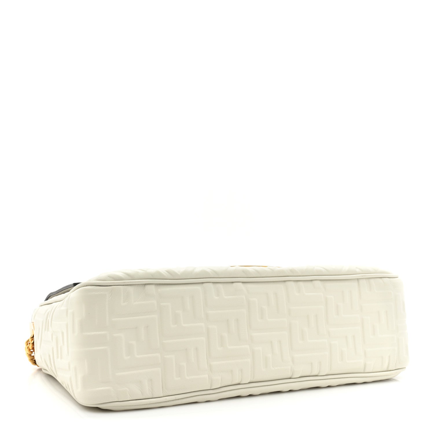 Fendi Nappa Small FF Embossed Large Chain Baguette White 4 of 12