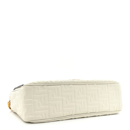 Fendi Nappa Small FF Embossed Large Chain Baguette White 4 of 12