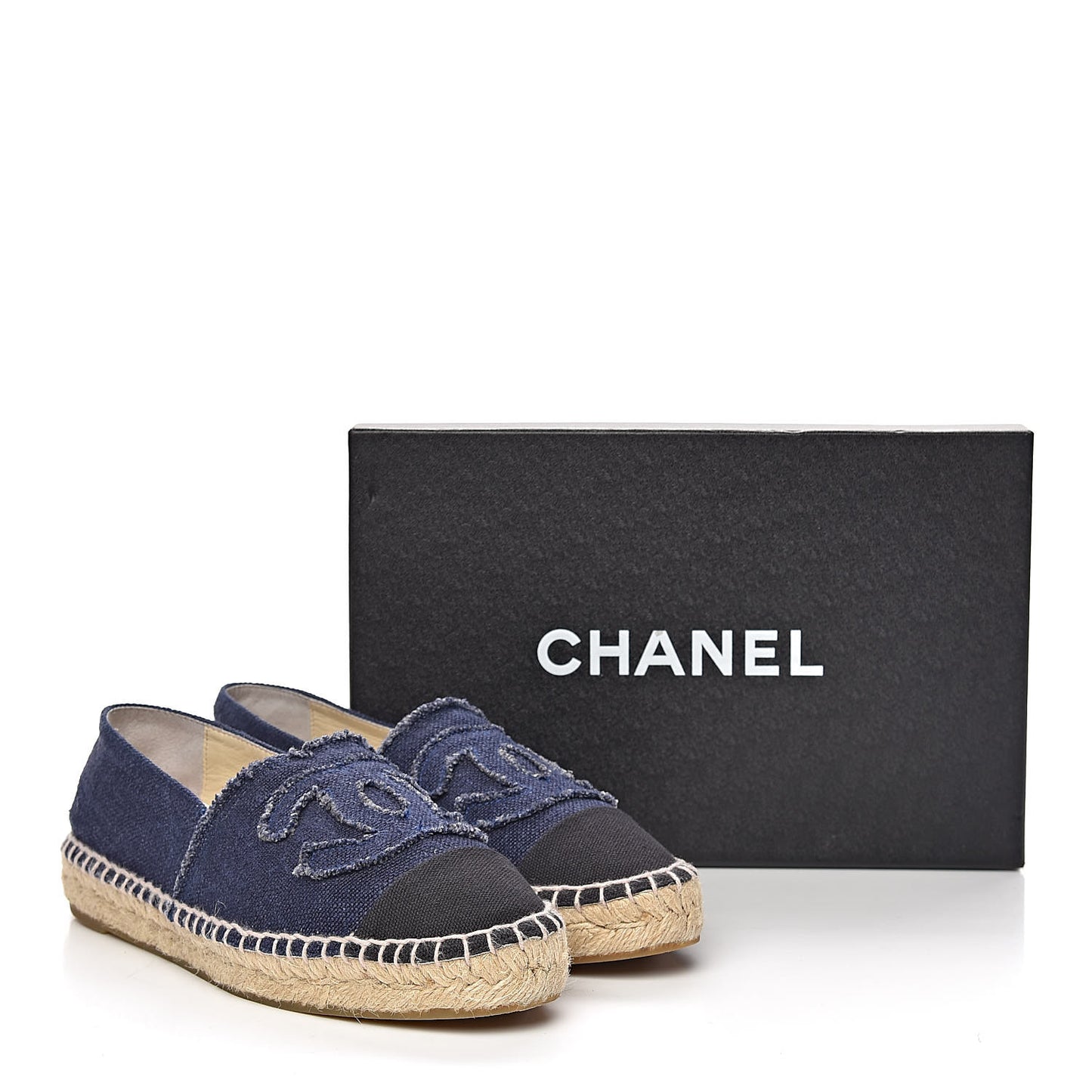 Denim Toile CC Espadrilles 38 Navy Black