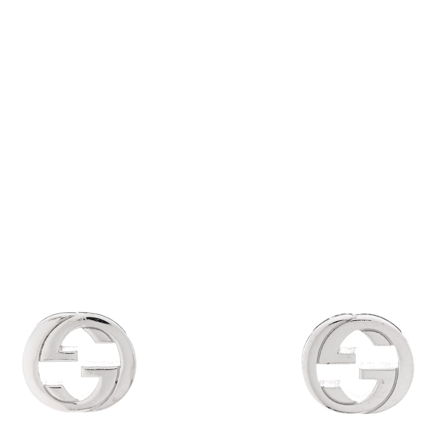 Gucci Sterling Silver Interlocking GG Stud Earrings 1 of 6