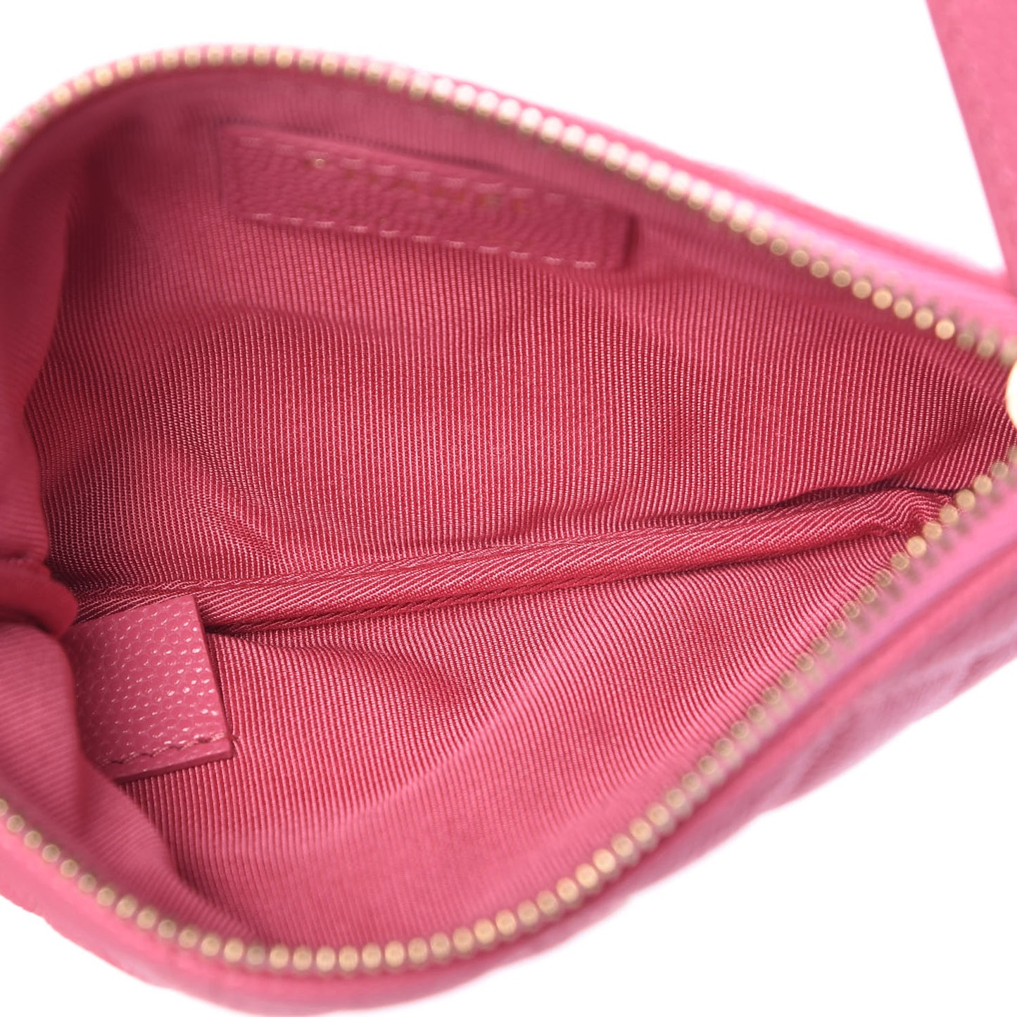 Caviar Quilted Small Cosmetic Case Pink